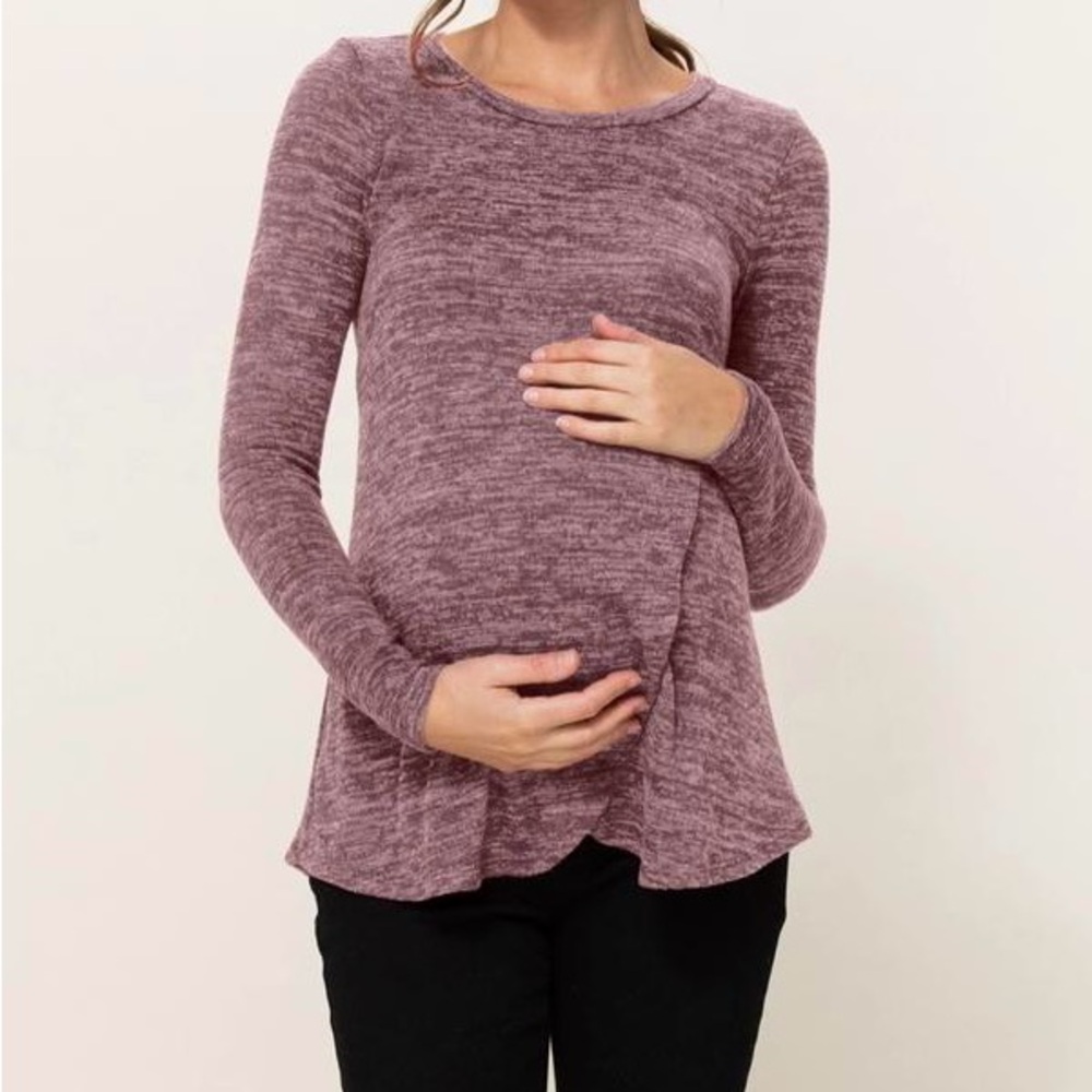 Layered Knit Maternity and Nursing Top